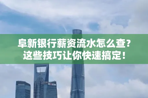 阜新银行薪资流水怎么查?这些技巧让你快速搞定!