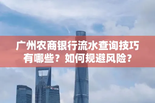 广州农商银行流水查询技巧有哪些?如何规避风险?