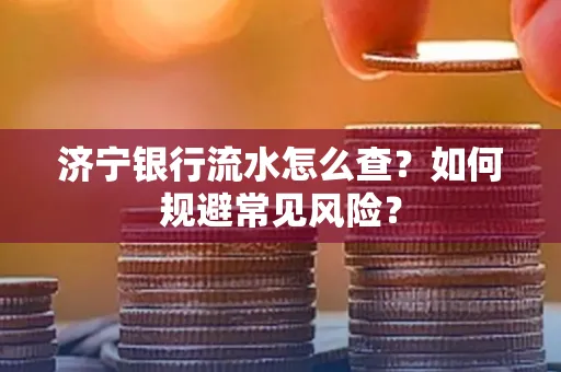 济宁银行流水怎么查?如何规避常见风险?