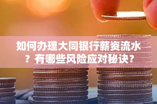 如何办理大同银行薪资流水?有哪些风险应对秘诀?